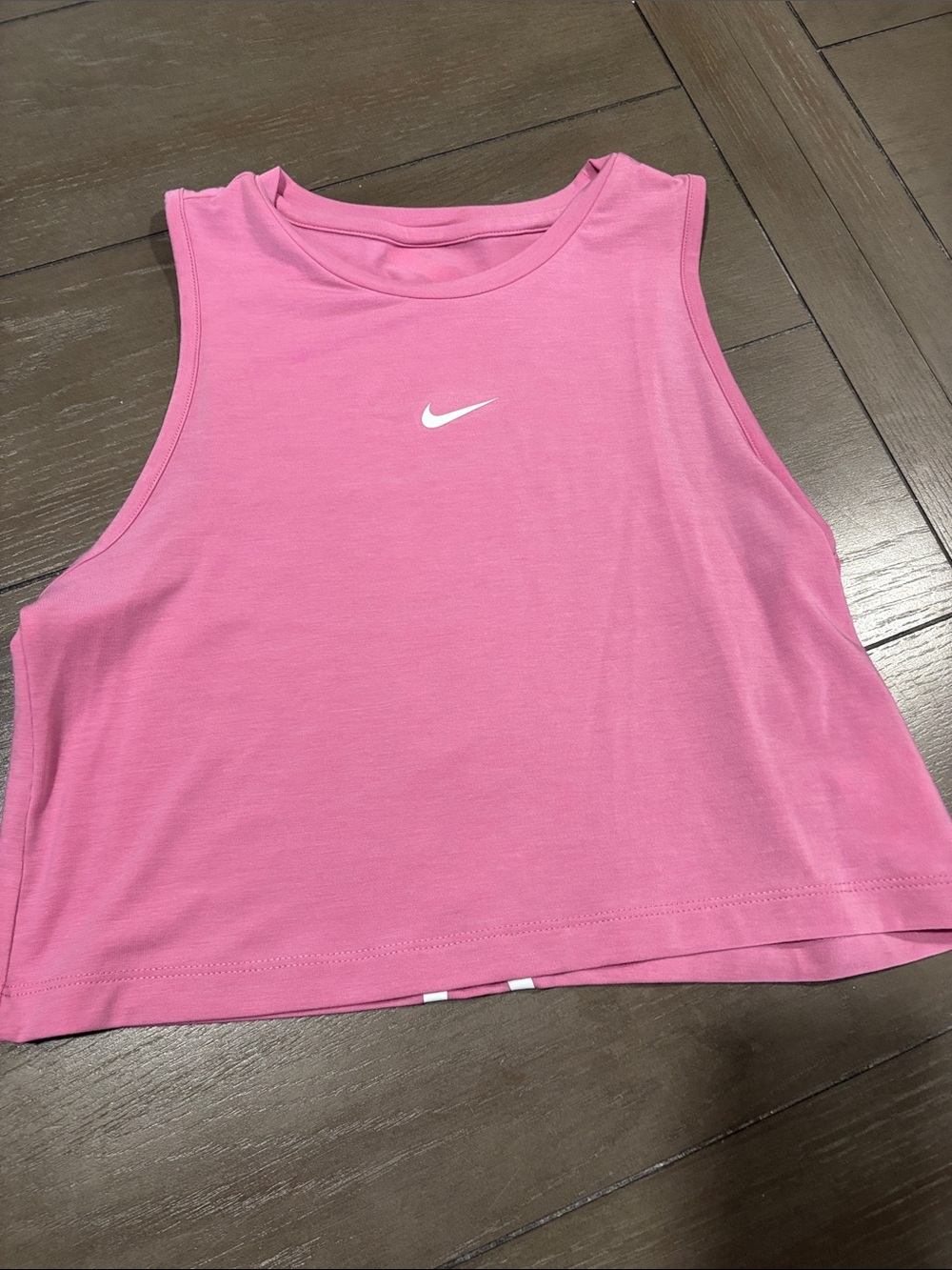Nike Hot Pink Cropped Athletic Tank with White Swoosh